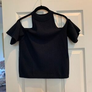 Sea Bleu Black Cashmere Cold Shoulder Sweater sz S